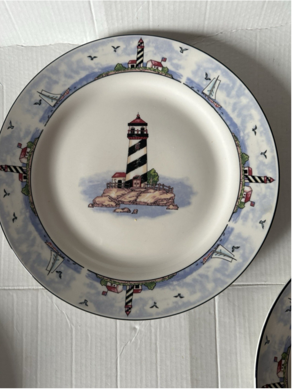 Totally Today Coastal Lighthouse Dinner Plates - Set of 4 Discontinued